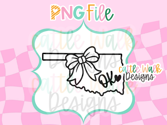 Oklahoma State Bow PNG | OK Heart State PNG | Oklahoma Freshie Design