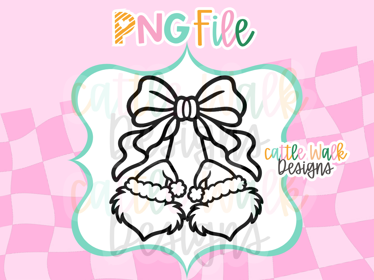 Christmas Slippers with Bow PNG | Cozy Christmas Freshie Design | Holiday PNG