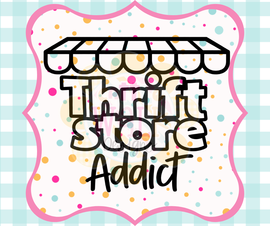 Thrift Store Addict – Black & White PNG | Mold Maker Design File for Freshie Molds