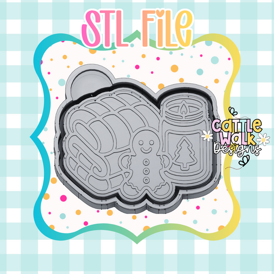 Cozy Christmas Blanket & Lantern STL File | 3D Printable Mold Housing | Holiday Freshie Mold STL | Digital Download