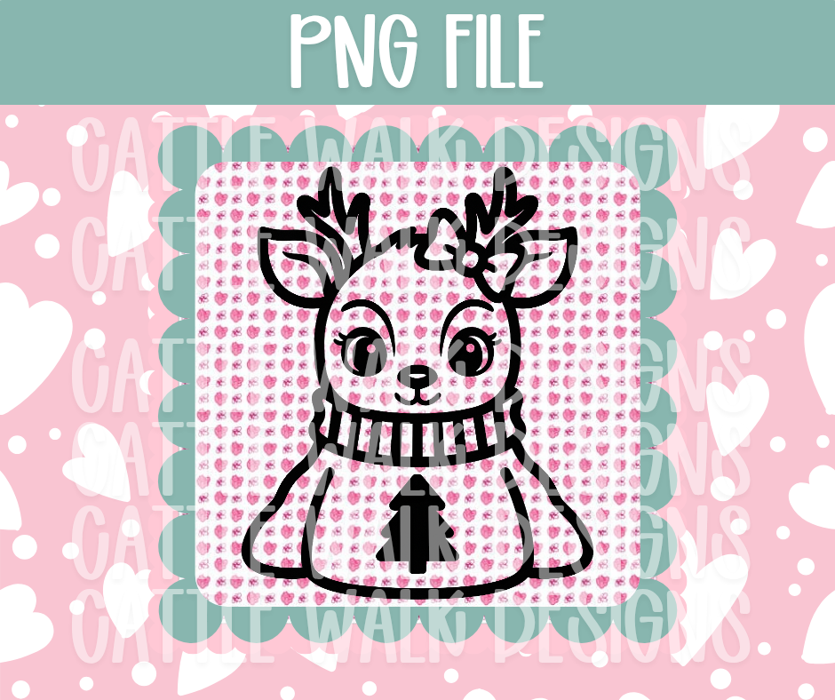 Reindeer PNG – Cozy Christmas Freshie Design Template