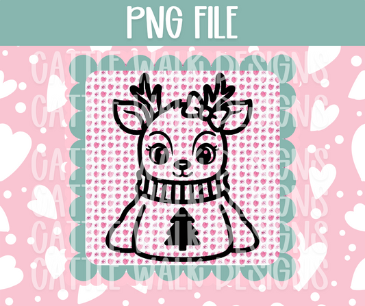 Reindeer PNG – Cozy Christmas Freshie Design Template