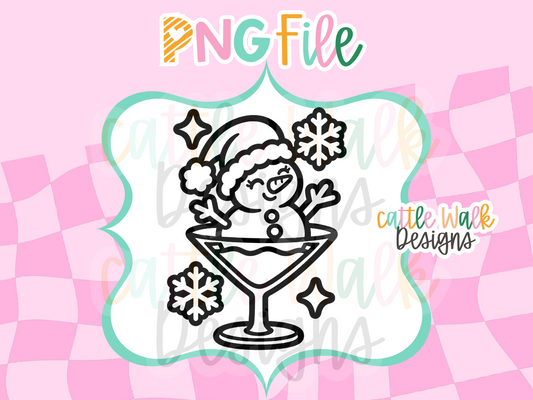 Snowman Martini PNG | Christmas Cocktail Freshie Design | Holiday PNG