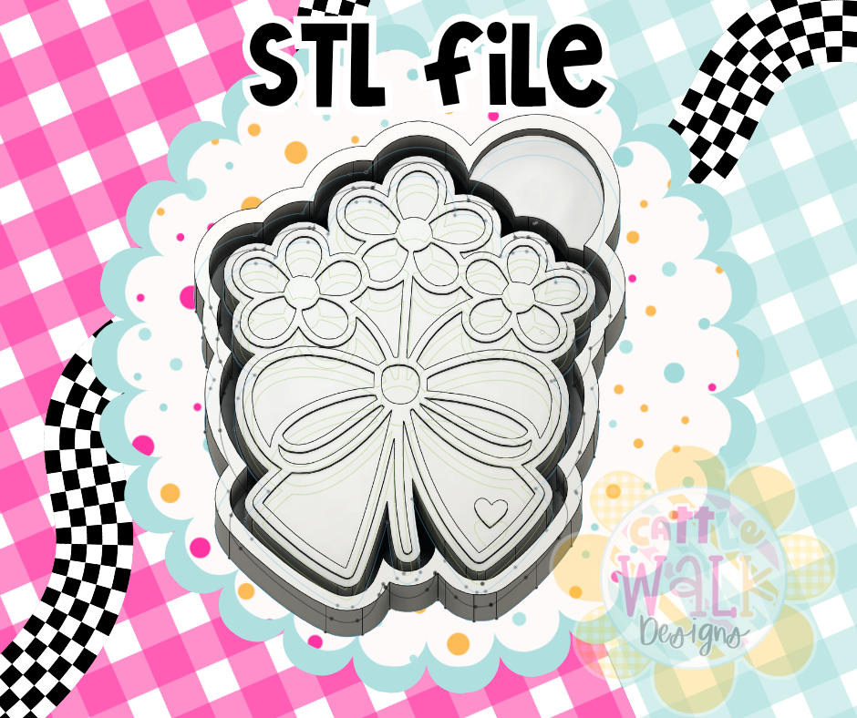 Daisy Bow STL File | Floral Freshie Mold Design