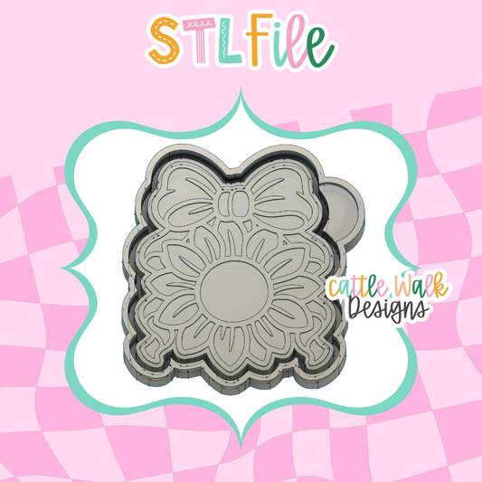 Sunflower Bow STL File | Floral Freshie Mold Housing | 3D Print Digital Download