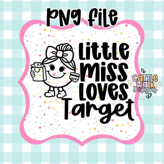 Little Miss Loves Shopping PNG | Funny Shopping Girl Design | Sassy Retail Character | Boutique Humor PNG | Freshie Mold PNG | Bold Outline CWD Style