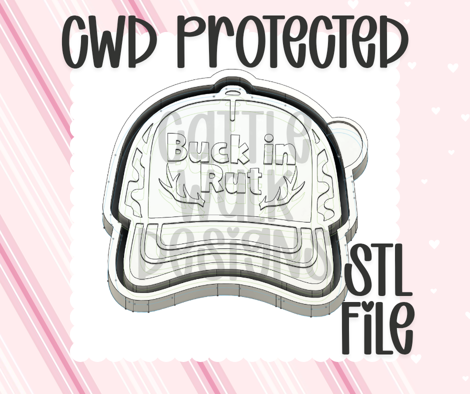 Buck in Rut Hat STL File | Chunky Bold Mold-Ready 3D Print Design