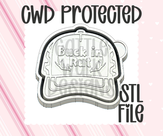 Buck in Rut Hat STL File | Chunky Bold Mold-Ready 3D Print Design