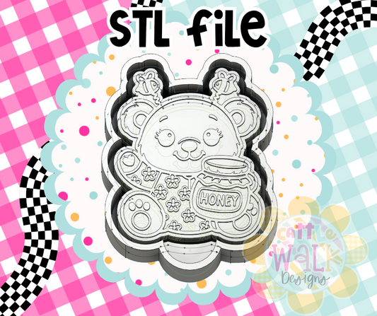 Honey Bear STL File | Cute Bear Freshie Mold Design