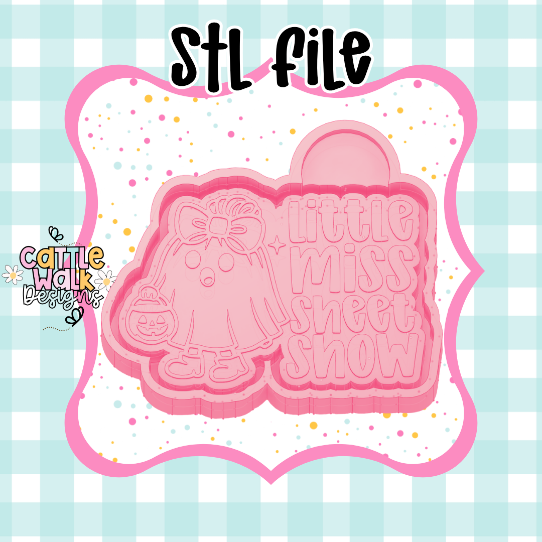 Little Miss Sheet Show STL File | Funny Ghost Freshie Mold | Spooky Cute Halloween STL | 3D Print File