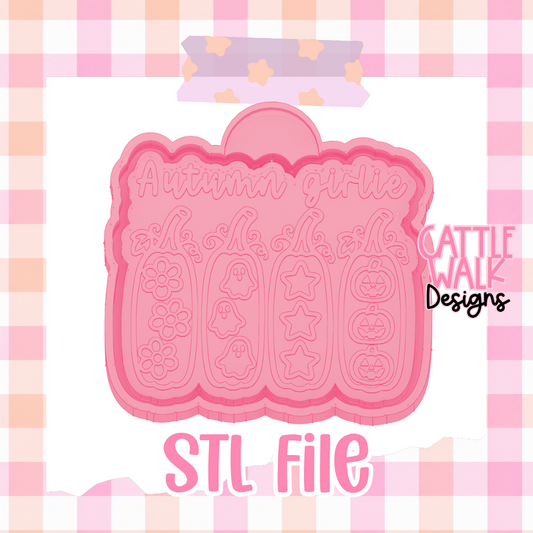 Autumn Girlie Pumpkin Trio STL File | Cute Fall Freshie Mold Design