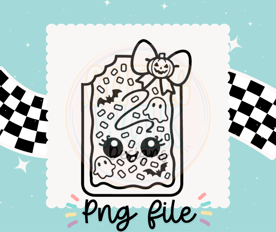 Halloween Pop Tart PNG | Spooky Cute Pop Tart PNG | Ghost & Bat Design | Digital Download