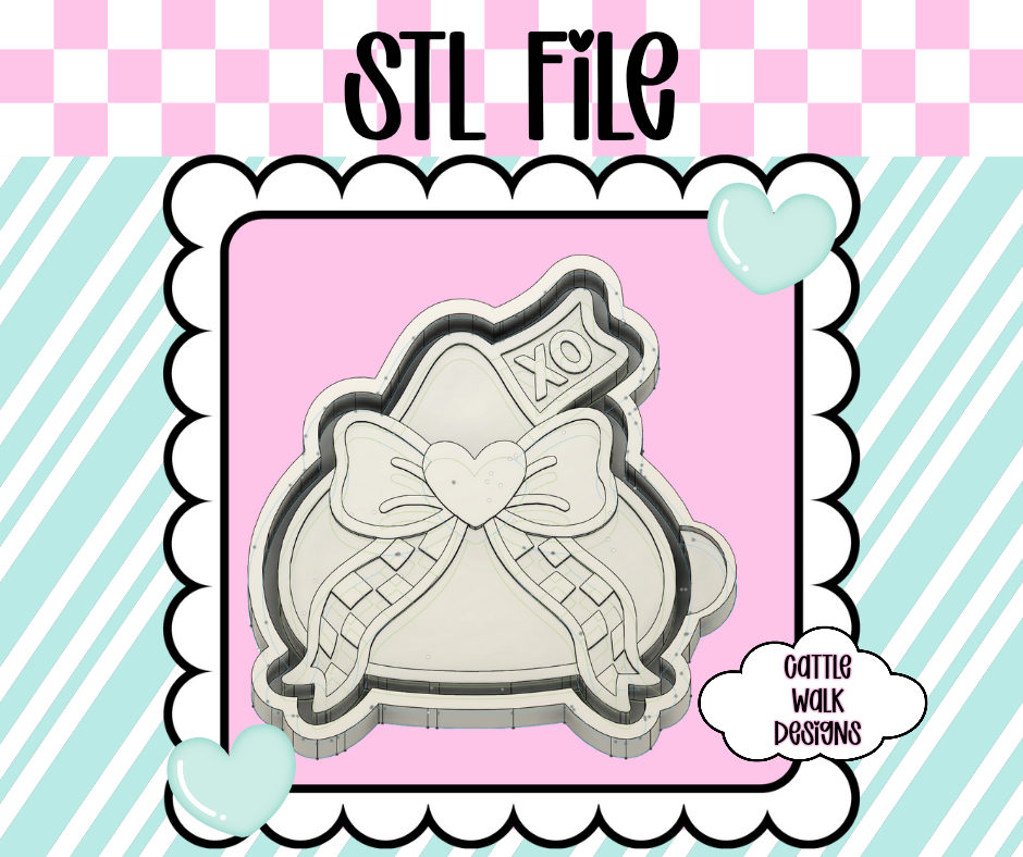 Candy Kiss STL File – Sweet Valentine Freshie Mold with Bow | 3D Print File for Holiday or Everyday Designs | Cattle Walk Designs Exclusive