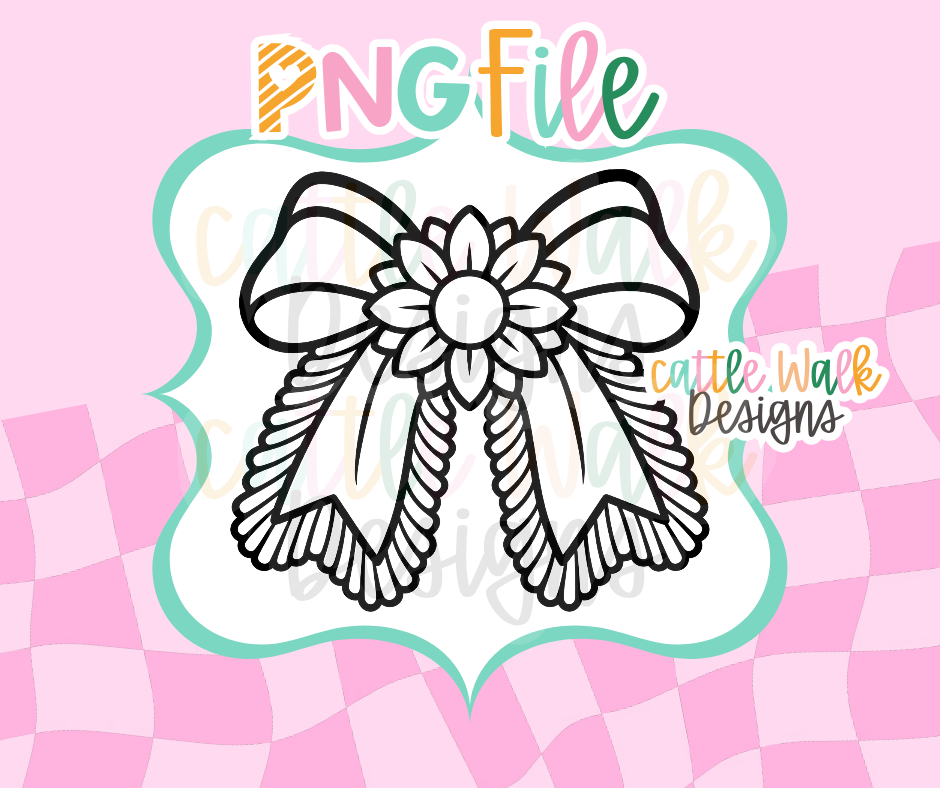 Western Sunflower Bow PNG | Cowgirl Fringe Bow Digital Download