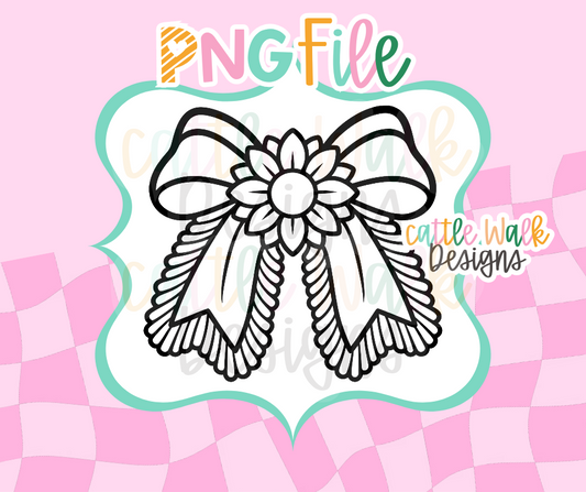 Western Sunflower Bow PNG | Cowgirl Fringe Bow Digital Download