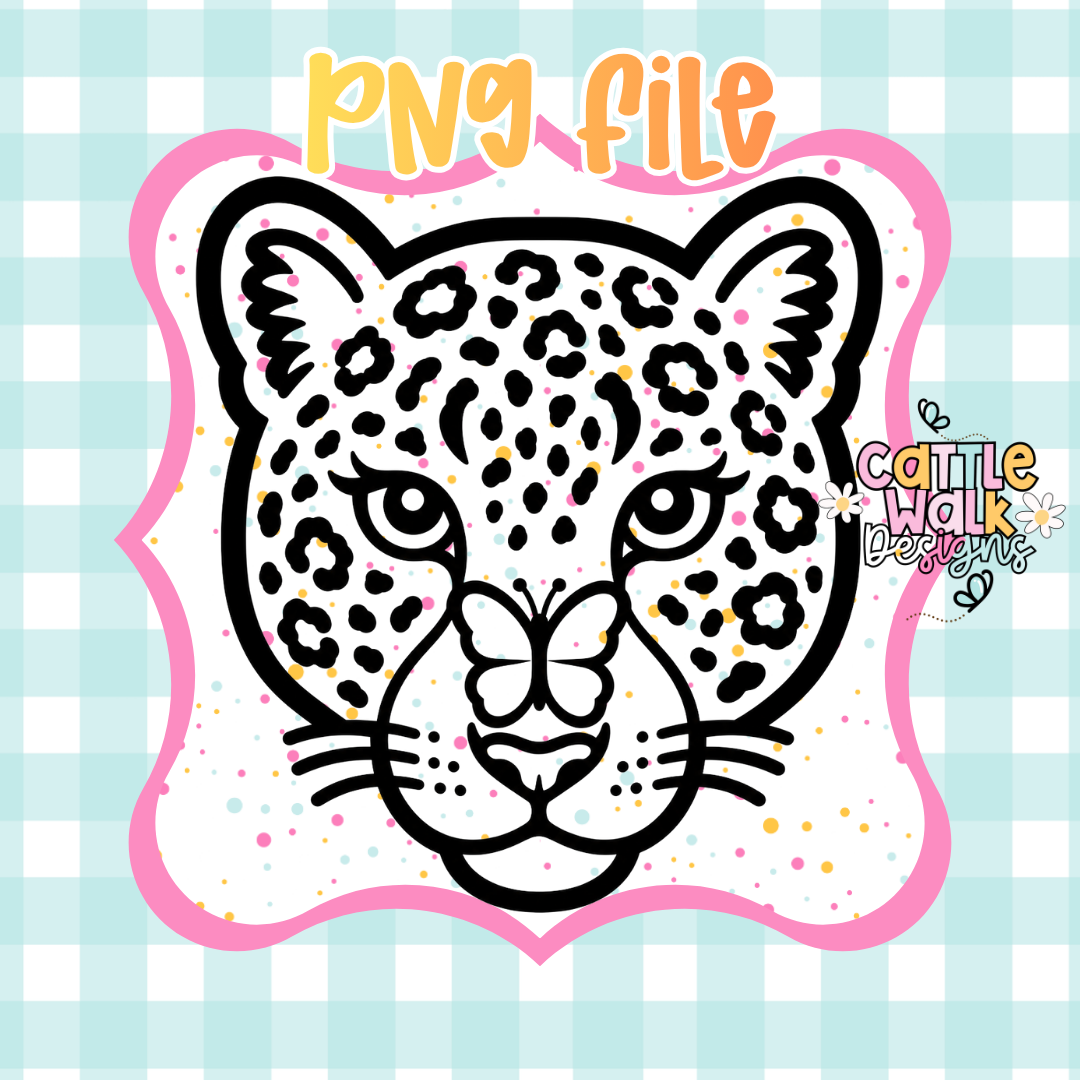Leopard Head PNG | Cute Leopard Face PNG | Cheetah Print PNG | Western Leopard PNG | Digital Download