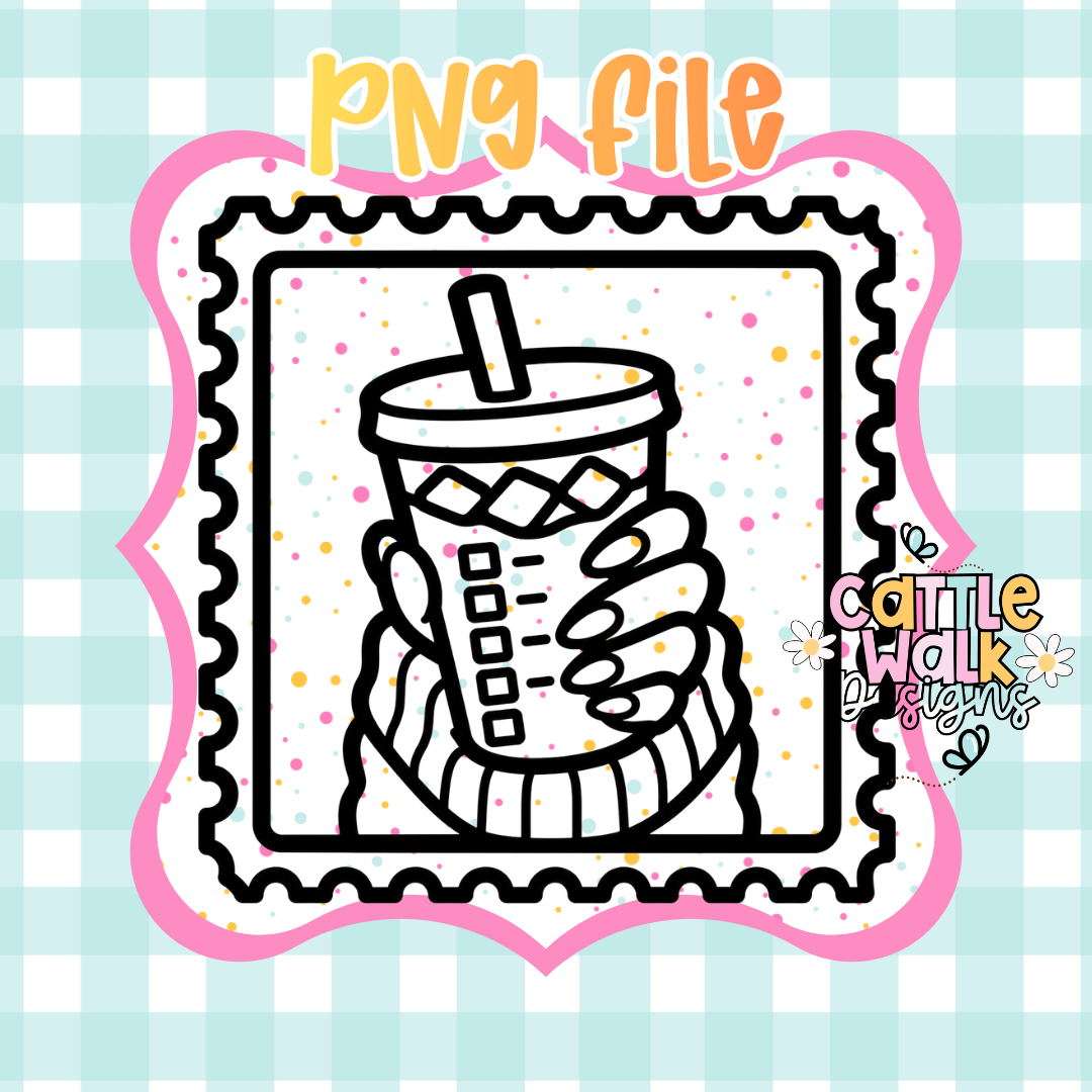 Coffee Lover PNG | Cozy Iced Coffee Digital Download | Hand Holding Coffee PNG for Freshies, Sublimation & Crafts