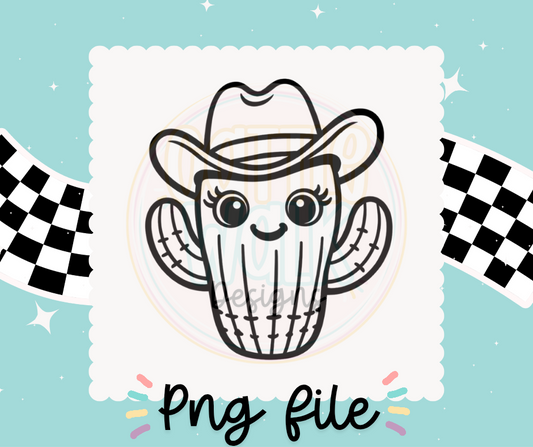 🌵🤠 Cute Cowgirl Cactus PNG – Digital Download 🤠🌵