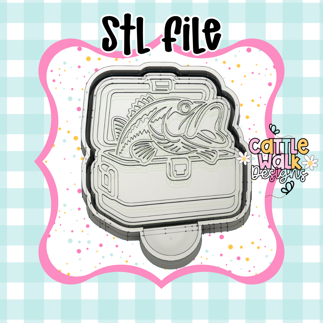 Bass Fishing Cooler STL Freshie Mold File