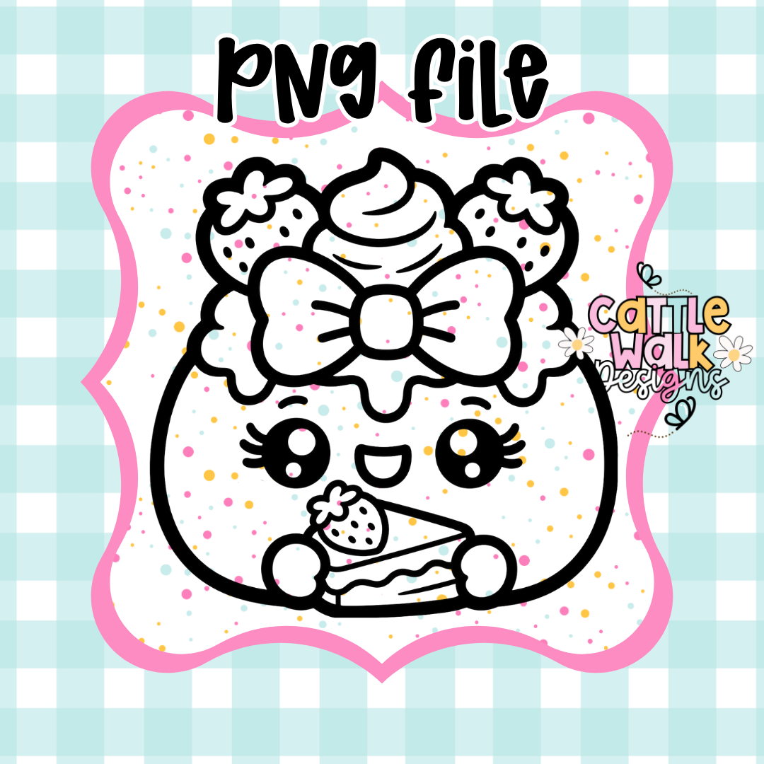 Strawberry Shortcake Dumplin PNG | Cute Kawaii Dessert Design