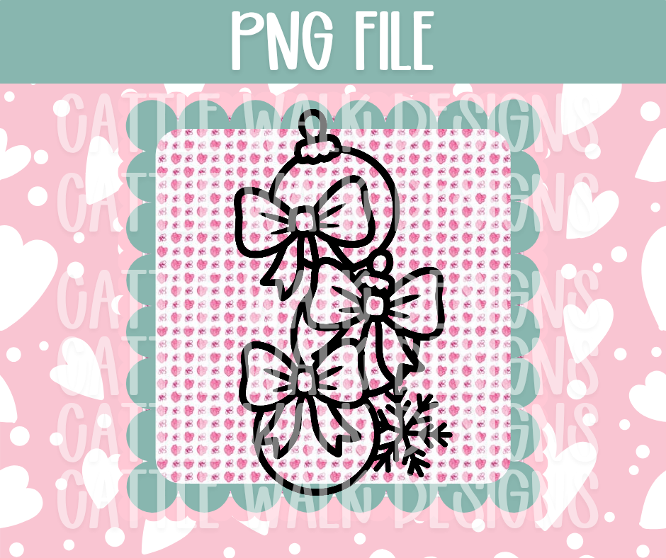 Christmas Ornaments with Bows PNG – Holiday Freshie Design Template