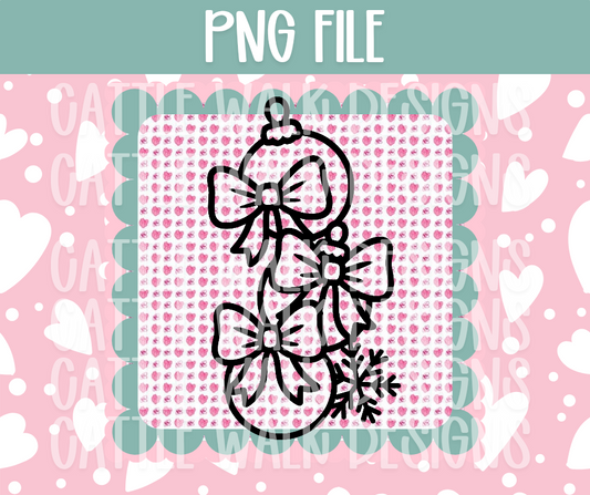 Christmas Ornaments with Bows PNG – Holiday Freshie Design Template