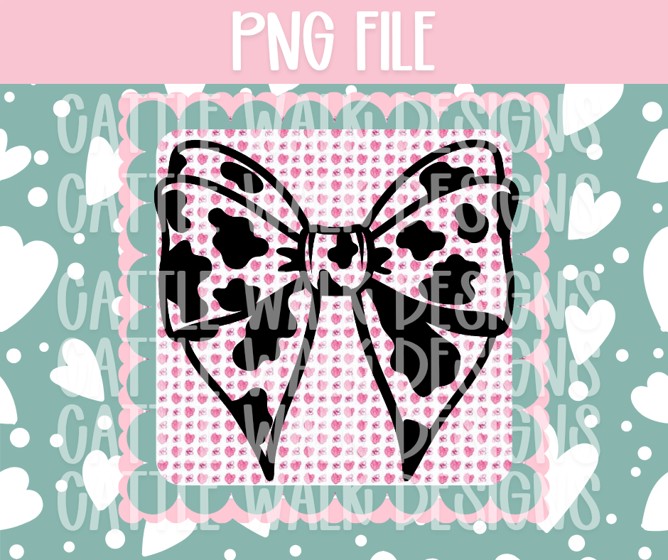 Cow Print Bow PNG – Western Girly Freshie Design Template