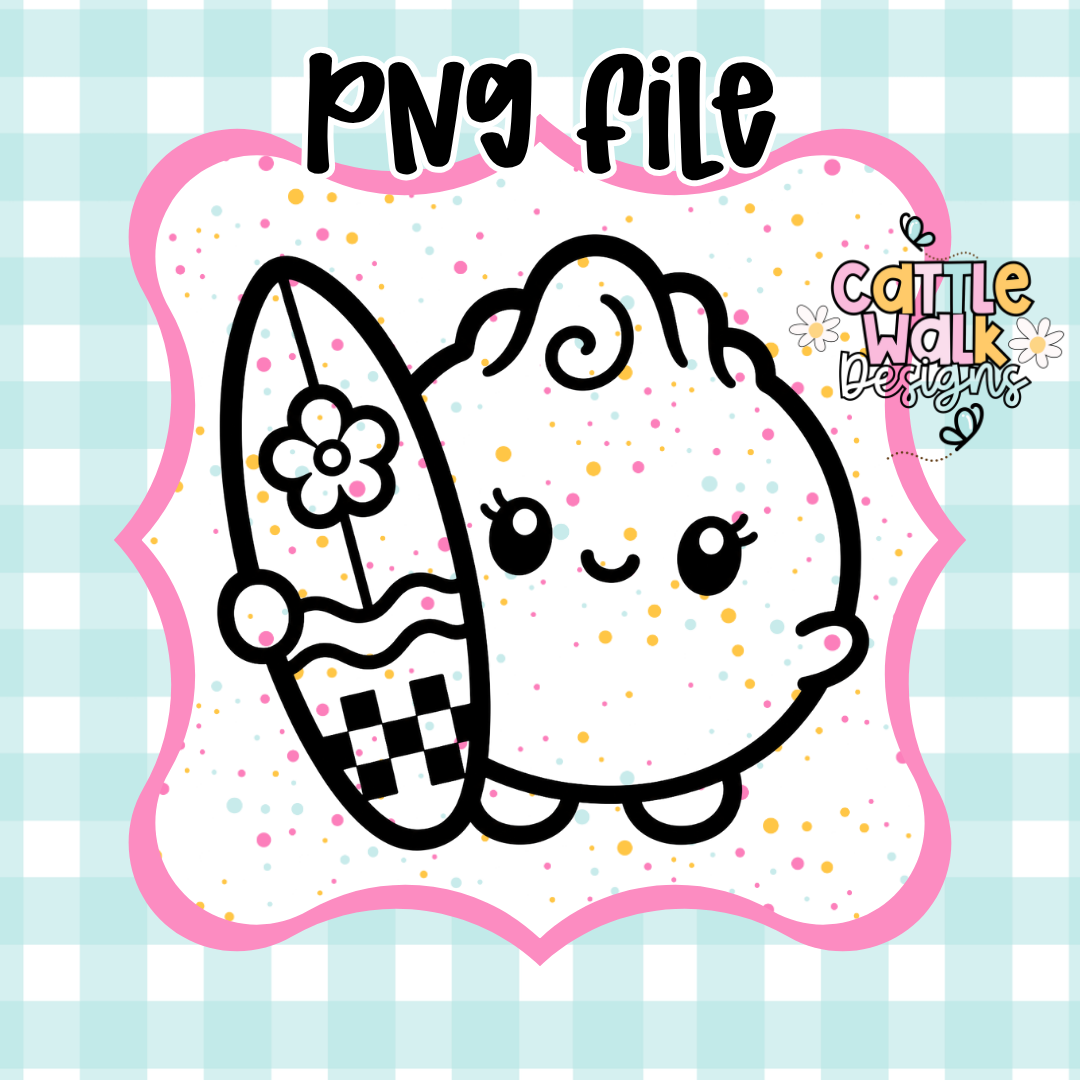 Surfboard Dumplin PNG | Cute Beach Kawaii Design