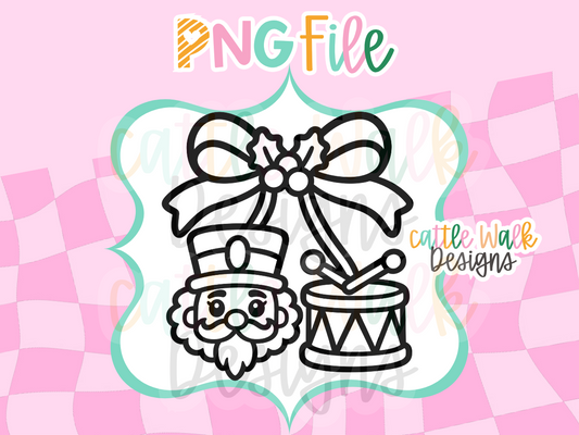 Nutcracker & Drum Bow PNG | Christmas Freshie Design | Holiday PNG