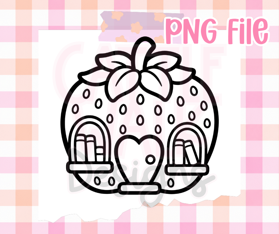 Strawberry Bookstore PNG | Cute Book Lover PNG