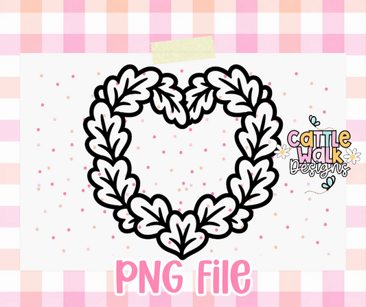 Blank Fall Leaf Heart PNG | Cardstock Mold Design | Customizable Autumn Frame
