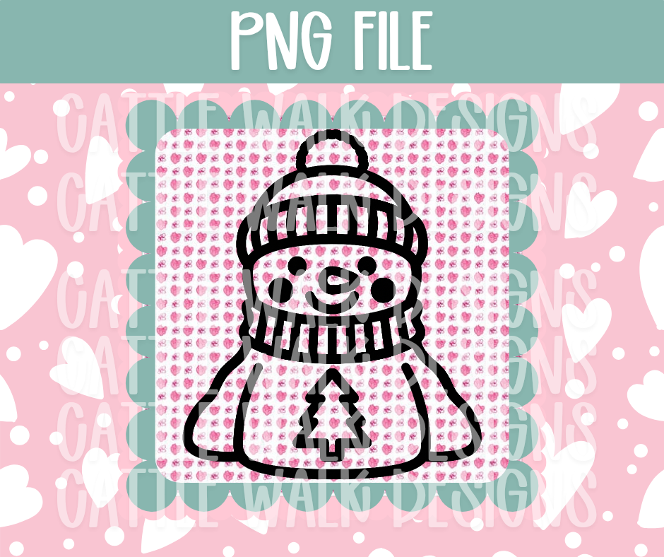 Cozy Snowman PNG – Cozy Christmas Freshie Design Template