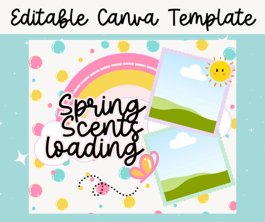 Spring Scents Loading – Editable Canva Frame Template for Small Businesses