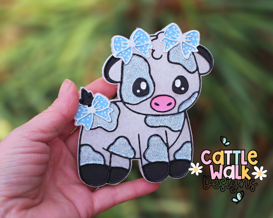 Cute Cow Bow Freshie – Farmhouse Car Freshie – Handmade Car Air Freshener