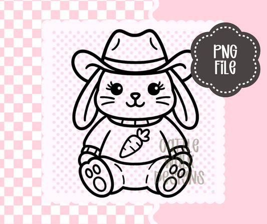 Cowboy Bunny with Carrot Sweater – Cute Easter PNG | Cattle Walk Designs