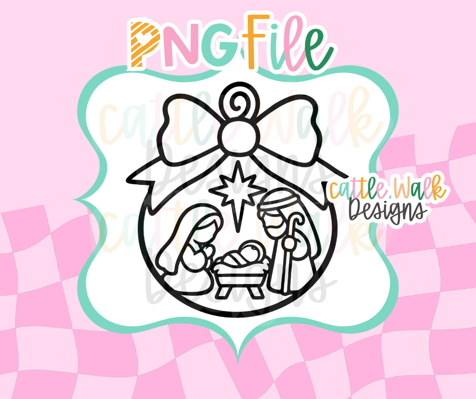 Nativity Ornament PNG | Christmas Manger Scene Digital Download