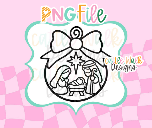 Nativity Ornament PNG | Christmas Manger Scene Digital Download