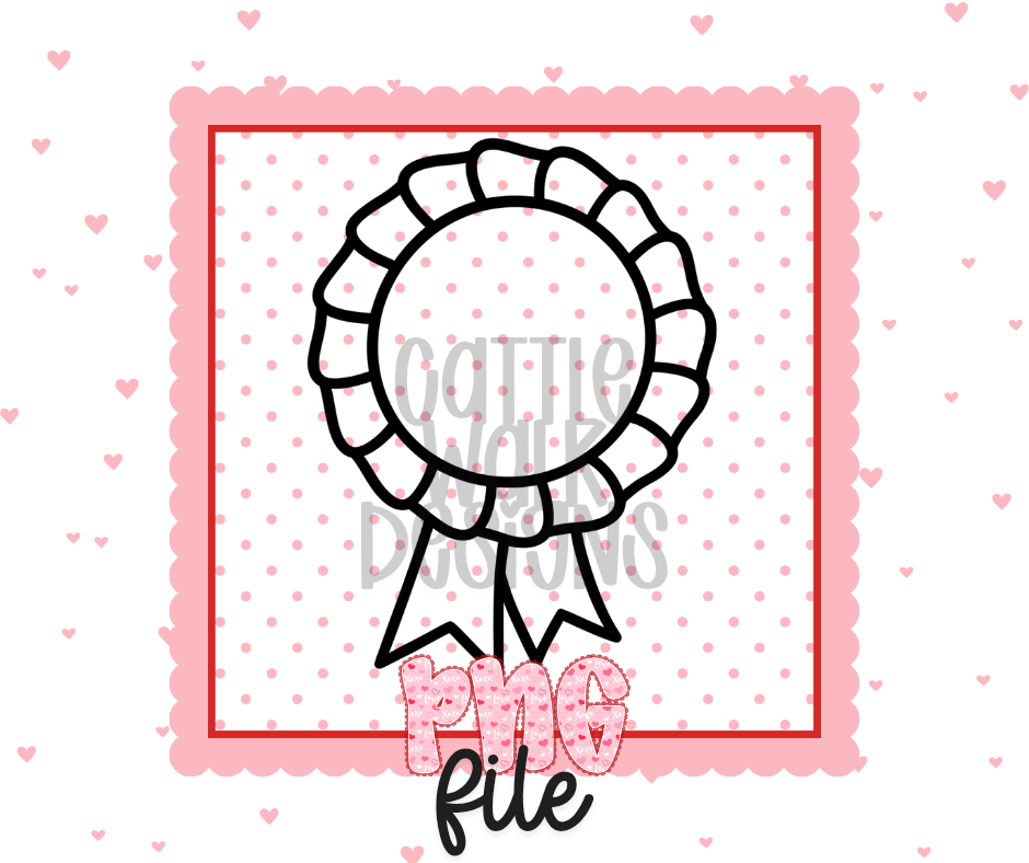 Award Ribbon Badge Black & White PNG – Bold Outline Cardstock & Freshie Design | Digital Download