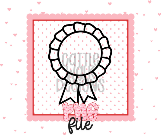 Award Ribbon Badge Black & White PNG – Bold Outline Cardstock & Freshie Design | Digital Download