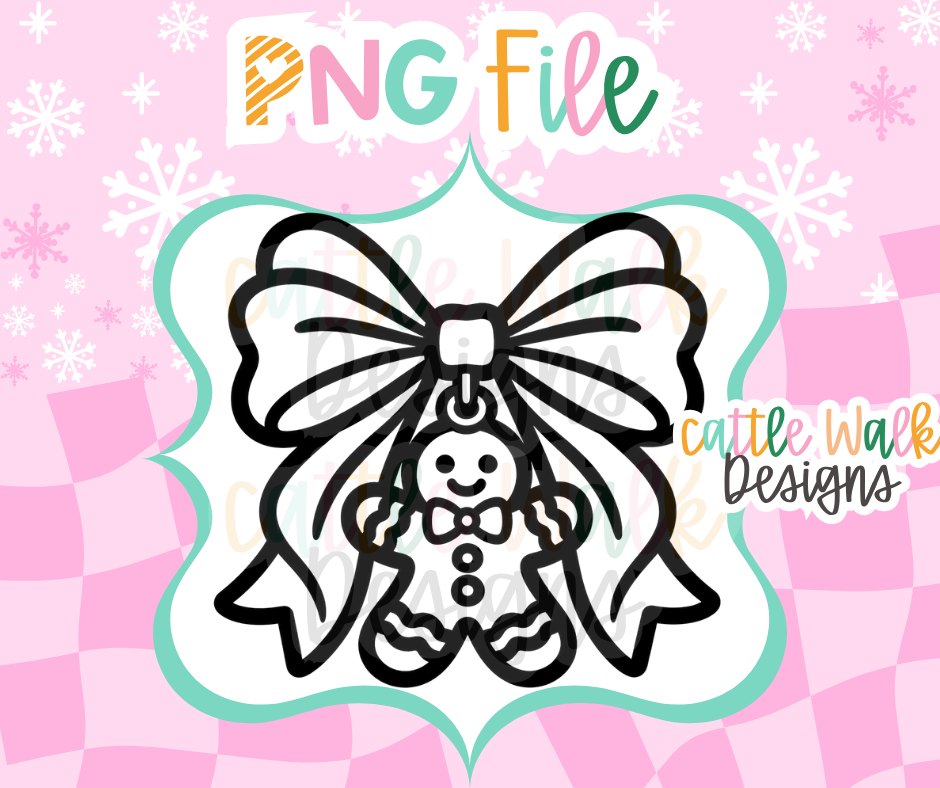 Gingerbread Bow PNG | Christmas Gingerbread PNG | Oversized Bow Freshie Design | Christmas Freshie Mold PNG | Digital Download