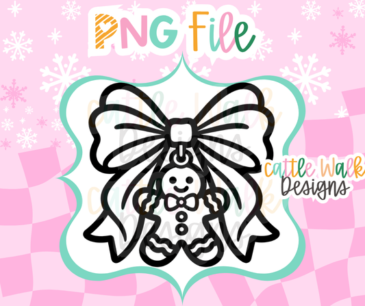 Gingerbread Bow PNG | Christmas Gingerbread PNG | Oversized Bow Freshie Design | Christmas Freshie Mold PNG | Digital Download