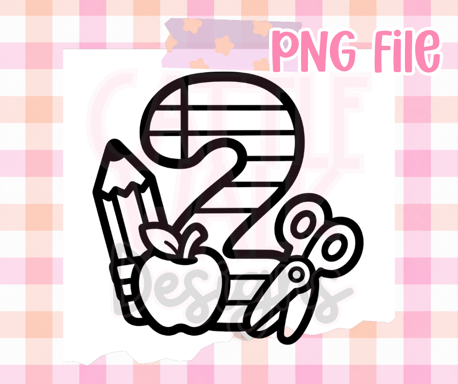 2nd Grade Teacher PNG | Second Grade School Supplies PNG | Back to School Digital Download