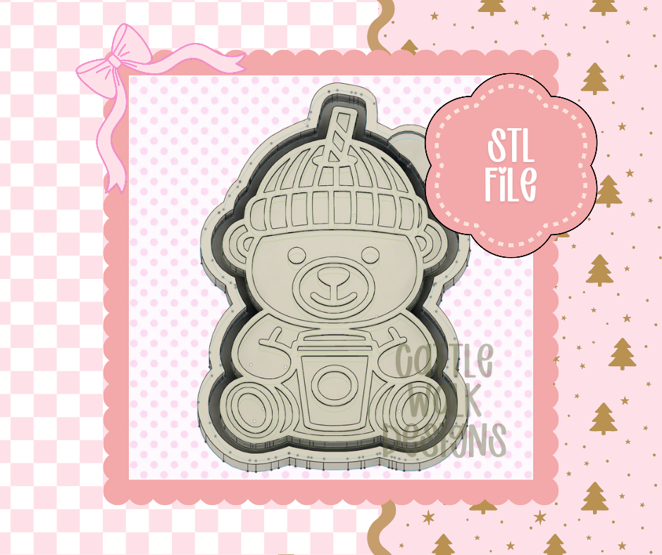 Chunky Winter Bear STL File – Cozy Freshie Mold Design