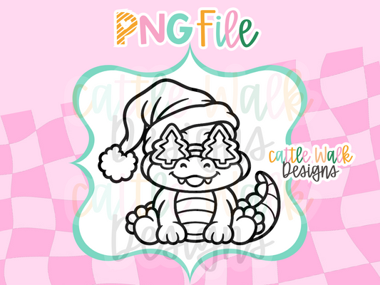 Christmas Alligator PNG | Santa Hat Gator Freshie Design | Holiday PNG