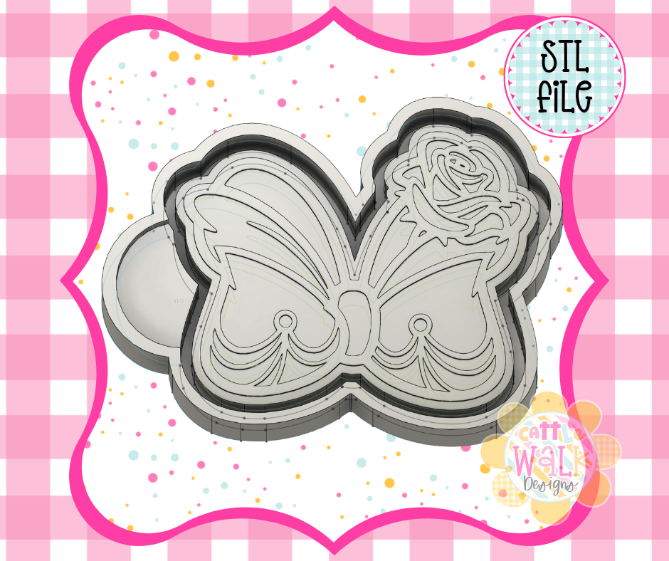 Western Bow Freshie Mold STL | Rose Bow Freshie STL File | Cowgirl Bow Mold | 3D Printed Freshie Mold | Cattle Walk Designs