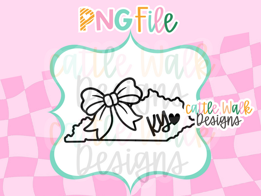 Kentucky State Bow PNG | KY Heart State PNG | Kentucky Freshie Design