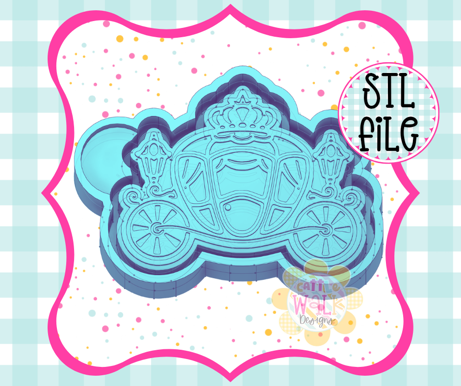 Princess Carriage Freshie Mold STL | Fairy Tale Carriage STL File | Princess Freshie Mold | Car Freshie Mold STL Digital Download