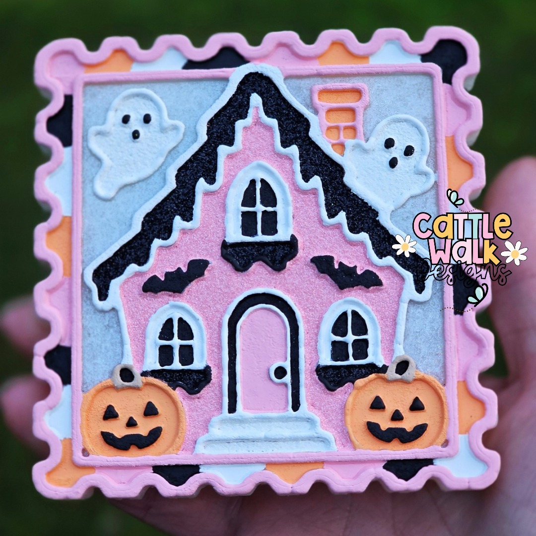 Pink Haunted House Freshie | Aloha Vanilla Car Freshie | Cute Halloween Air Freshener | Spooky House Decor