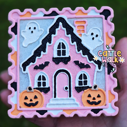 Pink Haunted House Freshie | Aloha Vanilla Car Freshie | Cute Halloween Air Freshener | Spooky House Decor