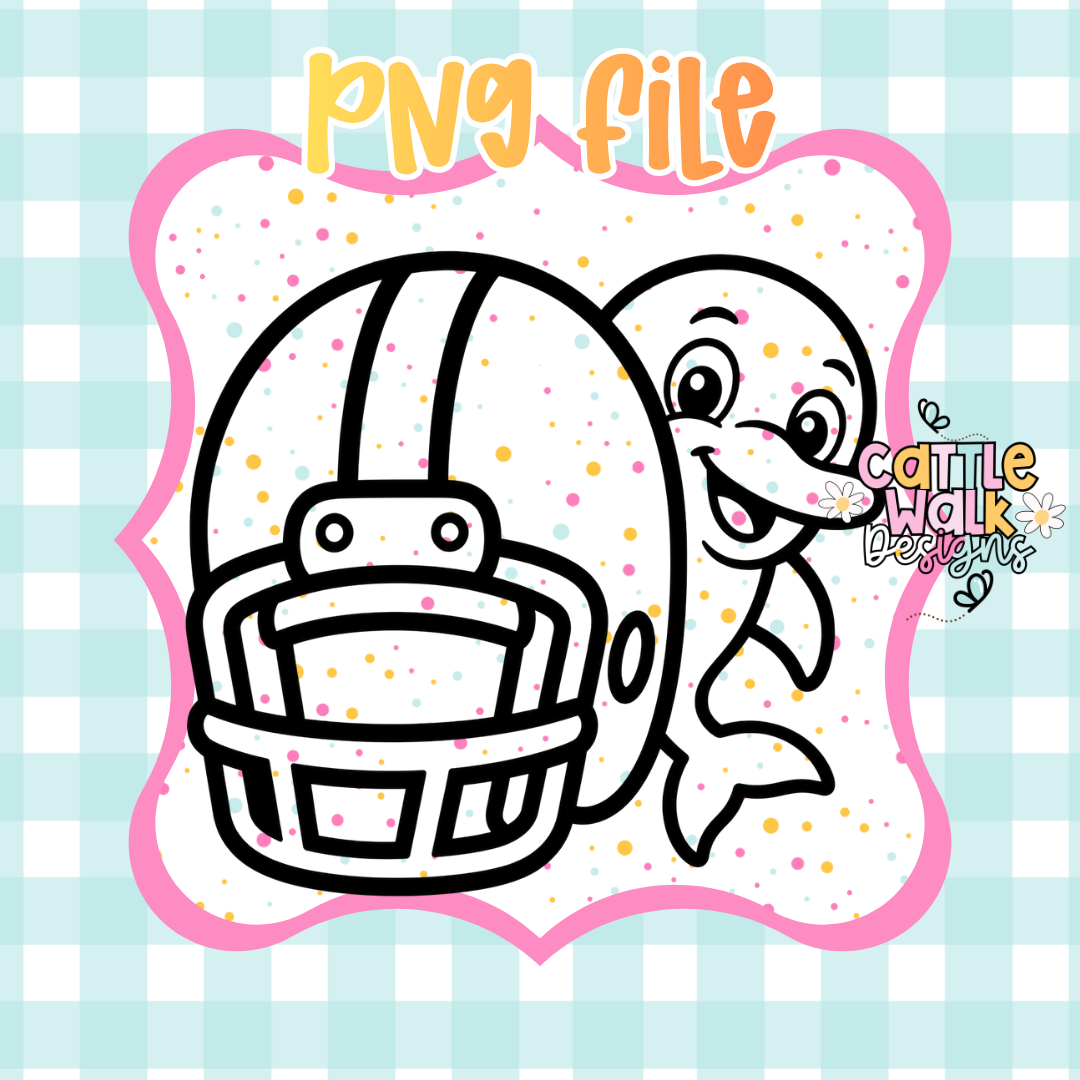 Football Helmet Dolphin PNG | Dolphin Football PNG | Sports Mascot PNG | Game Day PNG | Digital Download